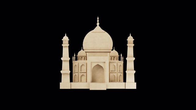 Taj Mahal Paper Cut Landmark Element