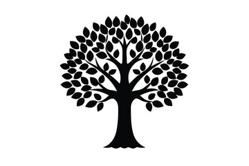 tree with full foliage vector icon