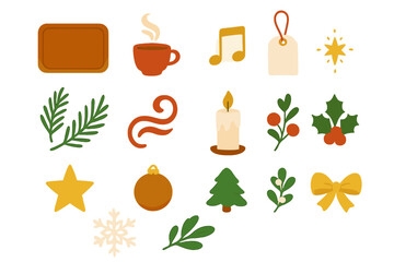 Festive decorations and symbols showcasing holiday spirit in a cozy setting