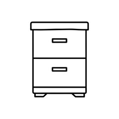 Drawer nightstand art on transparent background