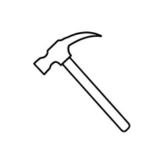 Outline of the hammer on transparent background