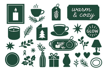 Cozy elements showcasing warm and inviting decor for winter gatherings and festive celebrations