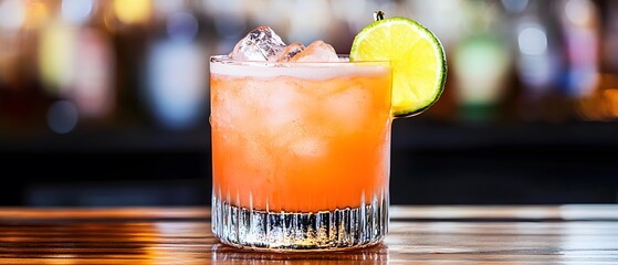 Refreshing Summer Cocktail Drink in Glass with Ice and Lime