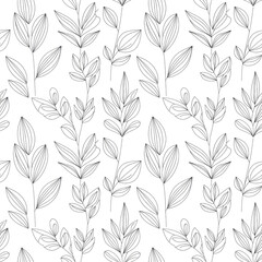 elegant line art botanical pattern for modern designs
