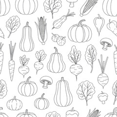 elegant line art vegetable pattern perfect for fall designs harvest themes