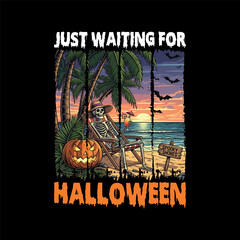 Just Waiting For Halloween, T-Shirt Design