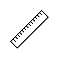 Simple ruler outline on transparent background