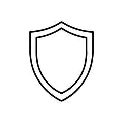 Outline simple shield on transparent background