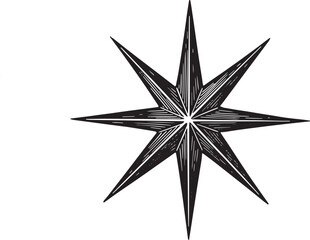 Obraz premium Detailed monochrome star design, evocative of classic woodcut pr