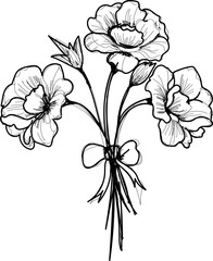 Poppy flower hand sketch