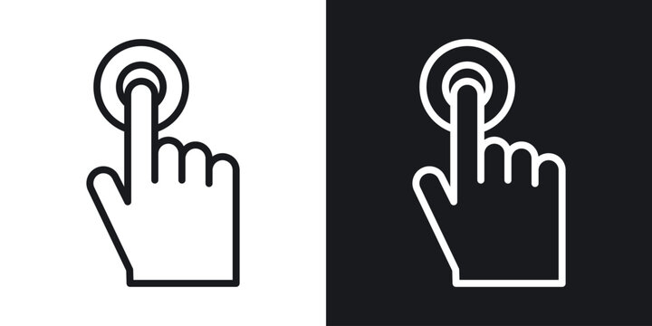 finger tap icon thin line outline art. Doodle graphics