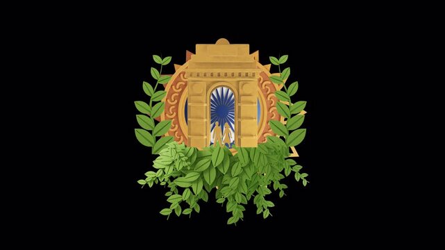 India Gate Surrounded By Greenery Paper Cut