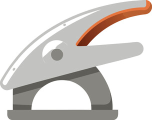 Modern silver and orange hole puncher illustration