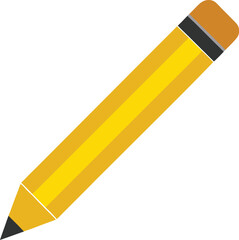 Simple yellow pencil with eraser icon