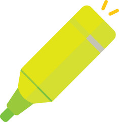 Bright yellow highlighter pen with sparkle effect