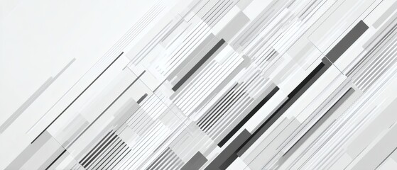 Obraz premium Modern Abstract Presentation Template with Diagonal Lines and Geometric Shapes, White and Gray Color Scheme, Flat Layout Design