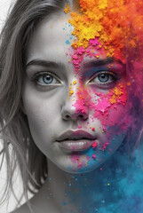 beauty woman with colors