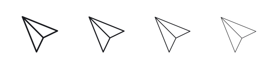 send Message icons big set. Simple black stroke line versions collection