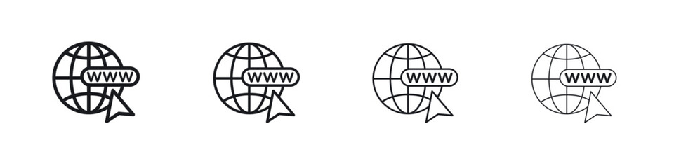 Website icons big set. Simple black stroke line versions collection