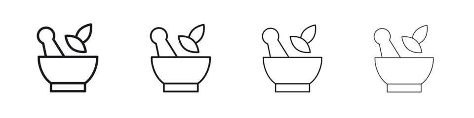 Herbal medicine icons big set. Simple black stroke line versions collection