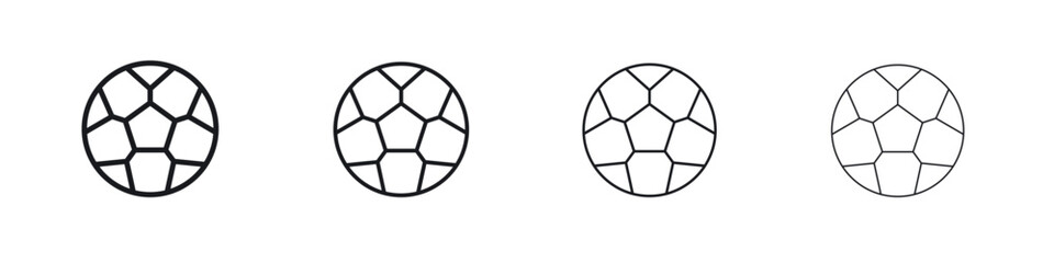 Fototapeta premium Football icons big set. Simple black stroke line versions collection