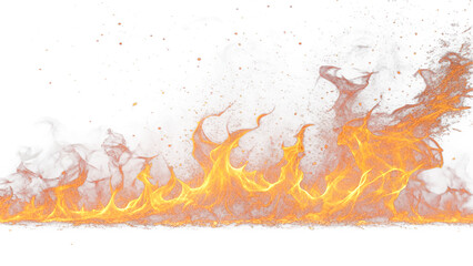 Fototapeta premium Dynamic Fire Flame with Smoke on transparent Background Generative AI.