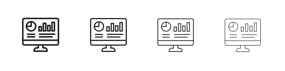 Dashboard icons big set. Simple black stroke line versions collection