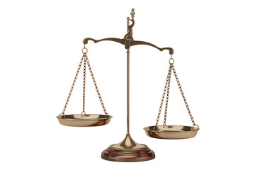 Golden scales of justice symbolize fairness, balance, and legal integrity, ideal for law concepts