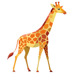Obraz premium vector illustration of giraffe, walking, watercolor