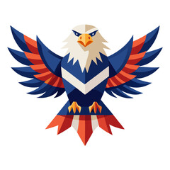 Obraz premium vector illustration of eagle, wings spread, abstract