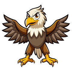 Fototapeta premium vector illustration of eagle, diving, cartoon