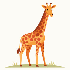 Fototapeta premium vector illustration of giraffe, standing tall, flat design