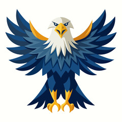 vector illustration of eagle, perched, flat design