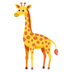 Obraz premium vector illustration of giraffe, neck down drinking, cartoon