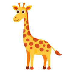 Fototapeta premium vector illustration of giraffe, neck down drinking, cartoon