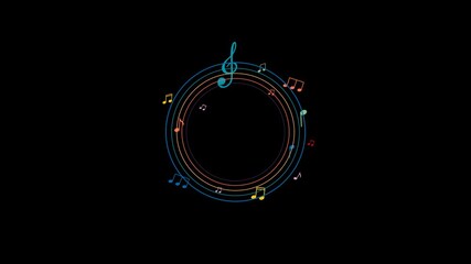 Rotating Music Notes Around Circle | Animated Visual