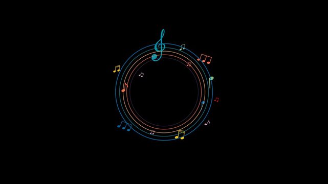 Rotating Music Notes Around Circle | Animated Visual