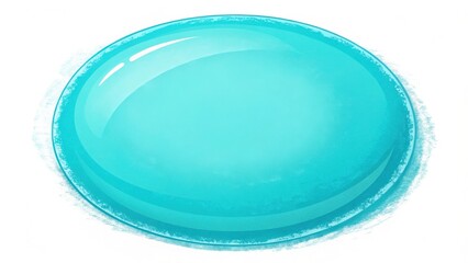 A single blue water drop with a glossy surface isolated on white background, perfect for design elements