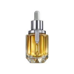 Naklejka premium Luxurious Gold Face Serum in Elegant Glass Bottle with Dropper