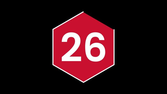 30 Seconds Countdown Hexagon Timer Animation with Smooth Fill Motion. Countdown animation from 30 to 0 seconds. Simple animation of 30 seconds countdown timer,  Alpha channel