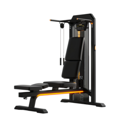 Dark fitness machine, adjustable, with padded seating