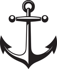 stylized black anchor vector illustration for nautical design shadow silhouette maritime stability symbol art decoration