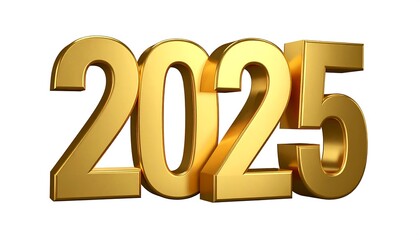 Gold 3D numbers 2025