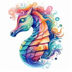 This vibrant seahorse art piece features stunning details, making it a standout addition to any collection.