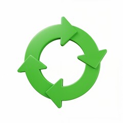 Eco-Cycle: A vibrant green recycling symbol against a clean, minimalist background. Suggesting sustainability, environmental consciousness, and circular economy.