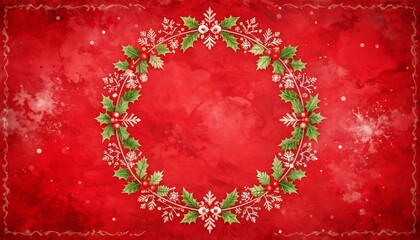 Festive red circular frame