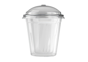 Clear plastic disposable cup with lid (1)