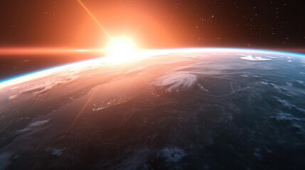 Stunning 3D animation shows the sun illuminating Earth from space in ultrahigh definition. A seamless loop of beauty