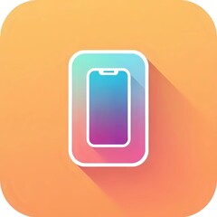 Smartphone Display with Gradient Screen on Pastel Background
