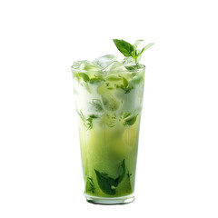Refreshing, vibrant green drink with layers